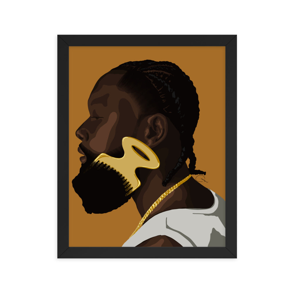 Beard Pick Framed Print