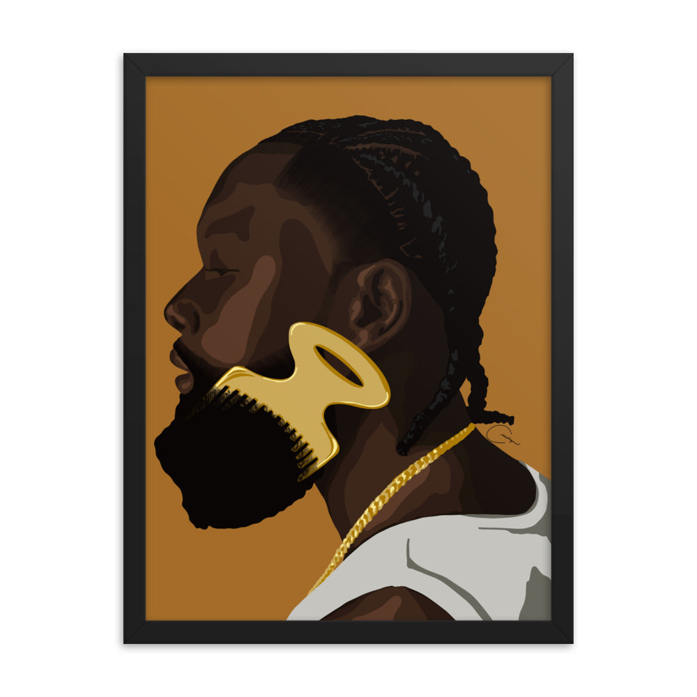 Beard Pick Framed Print