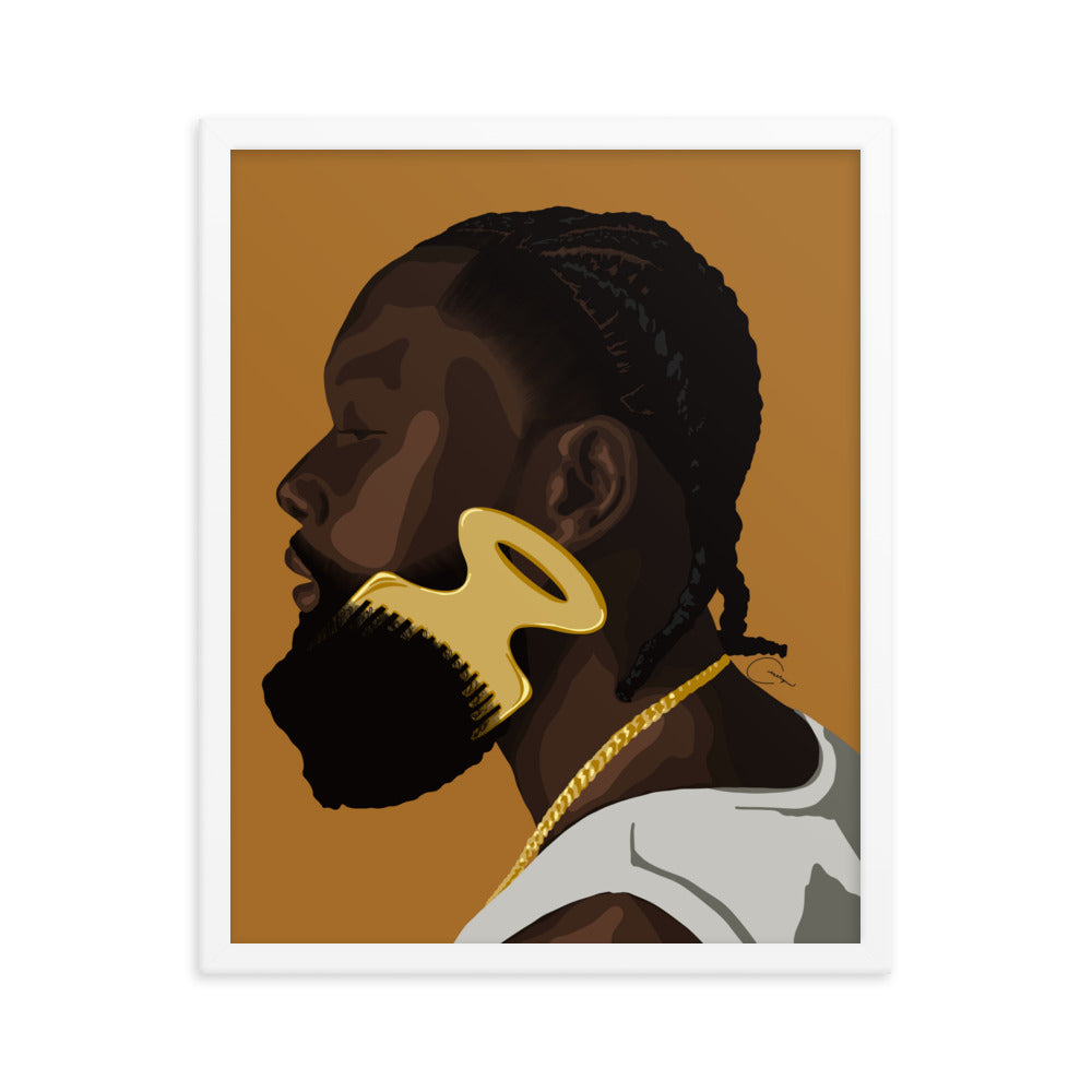 Beard Pick Framed Print