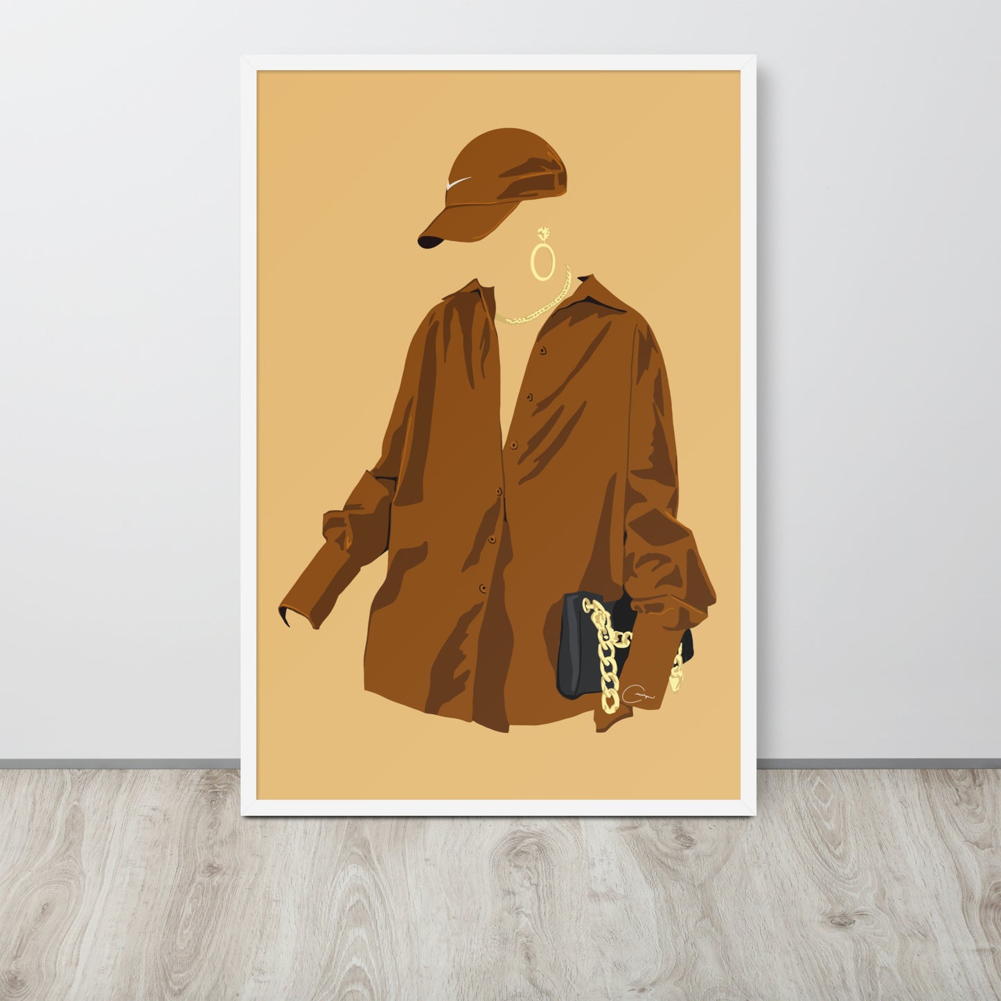 Fit Check - Brown Framed Print
