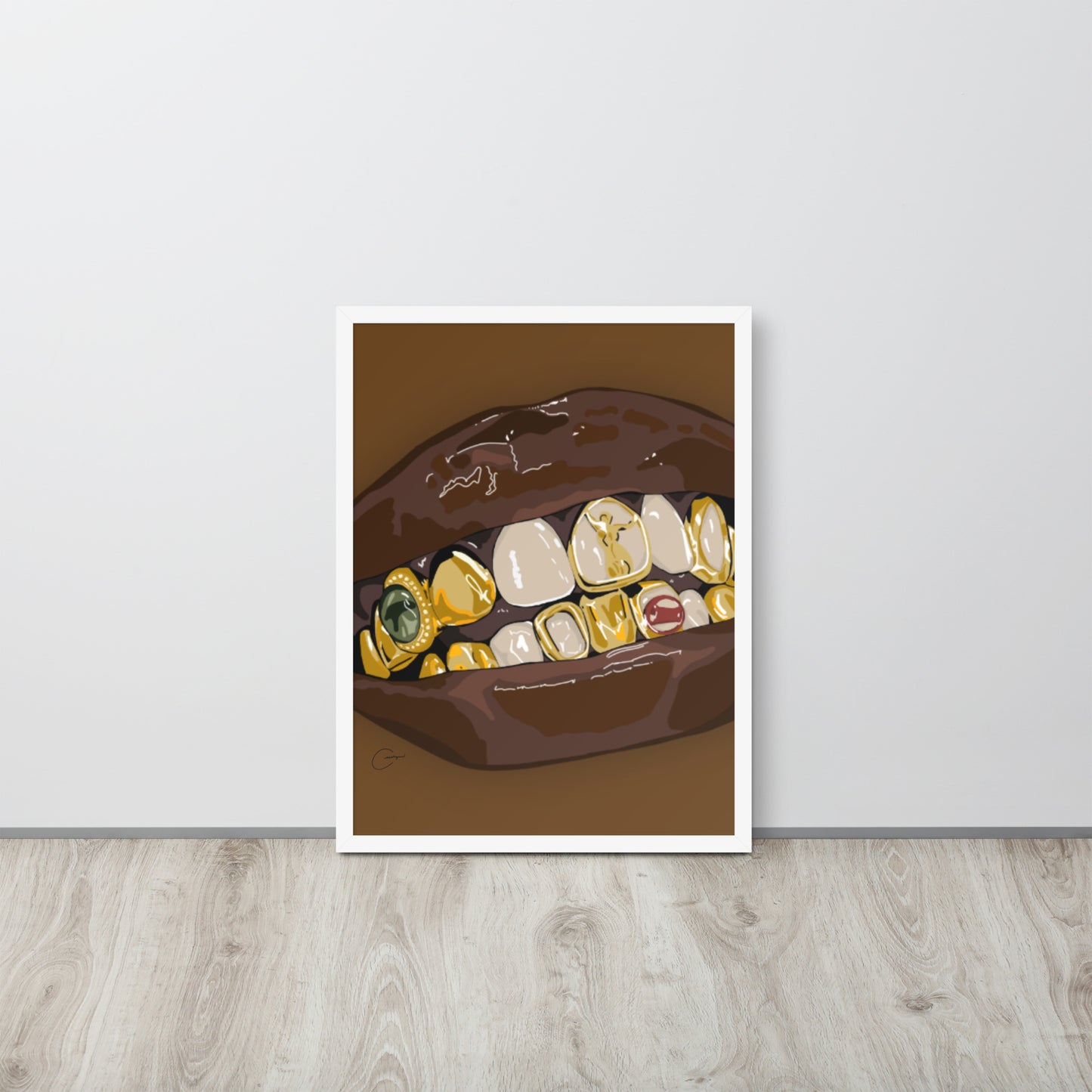 Glossy Grillz Framed Print