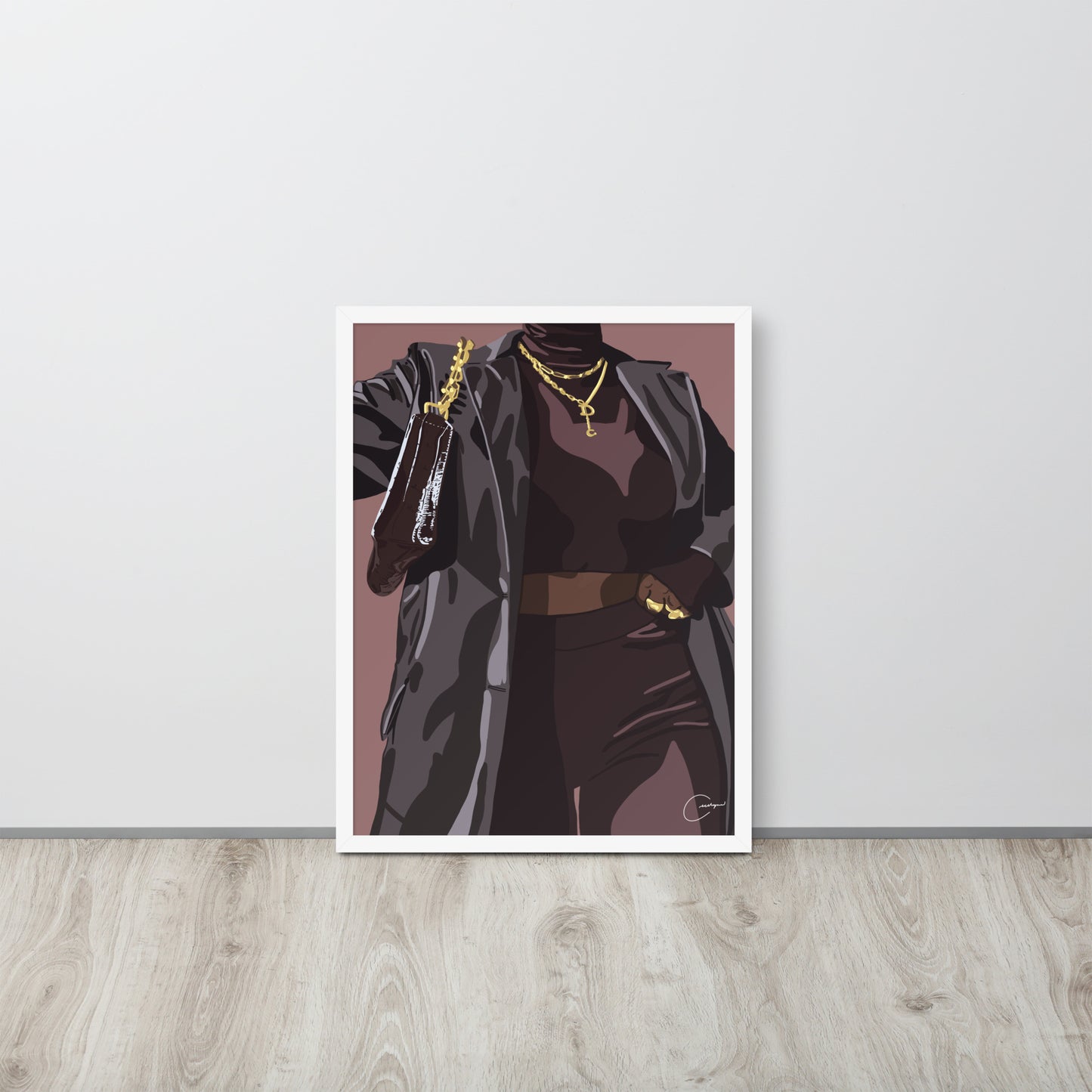 Monochrome Mami Framed Print