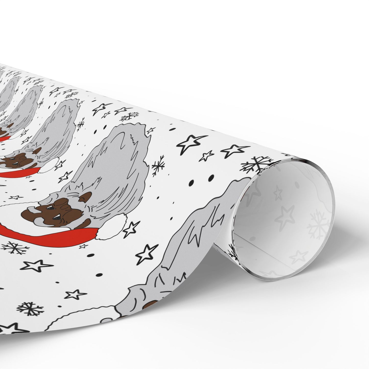 Black Santa Wrapping Paper