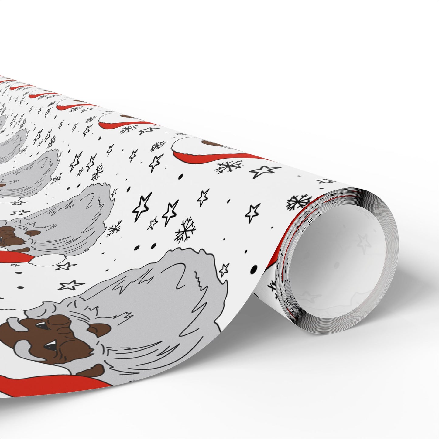 Black Santa Wrapping Paper