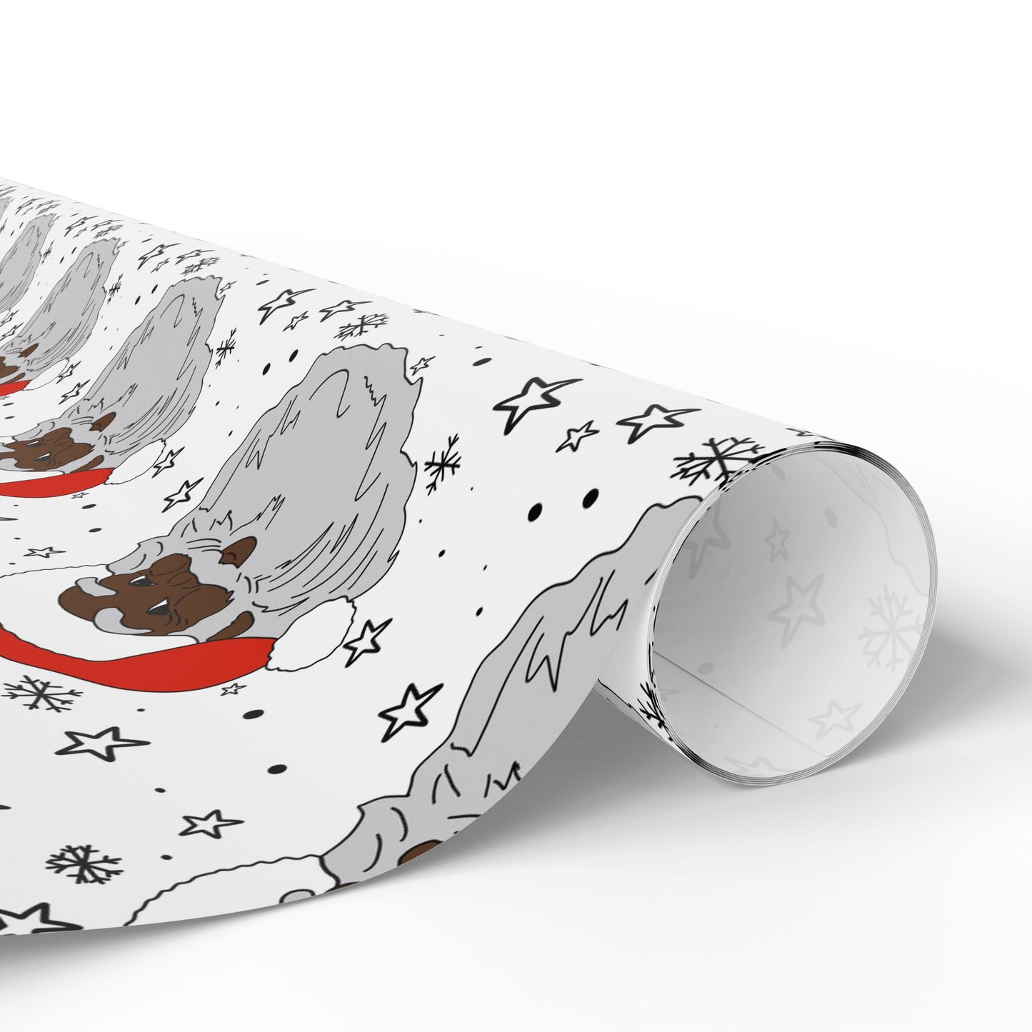 Black Santa Wrapping Paper