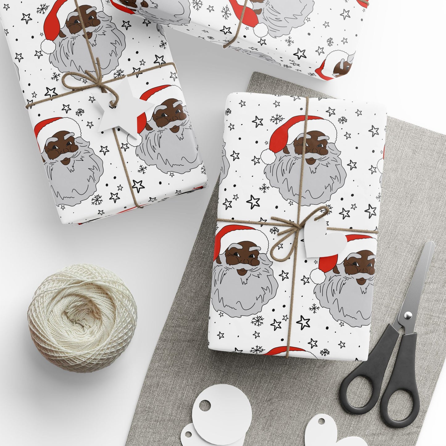 Black Santa Wrapping Paper