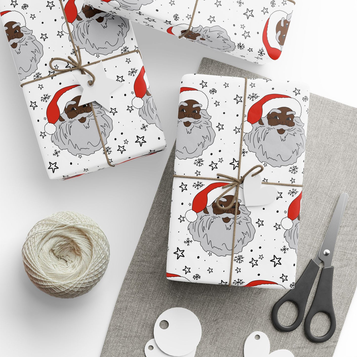 Black Santa Wrapping Paper