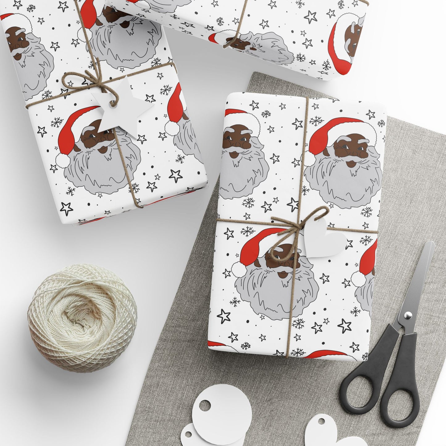 Black Santa Wrapping Paper