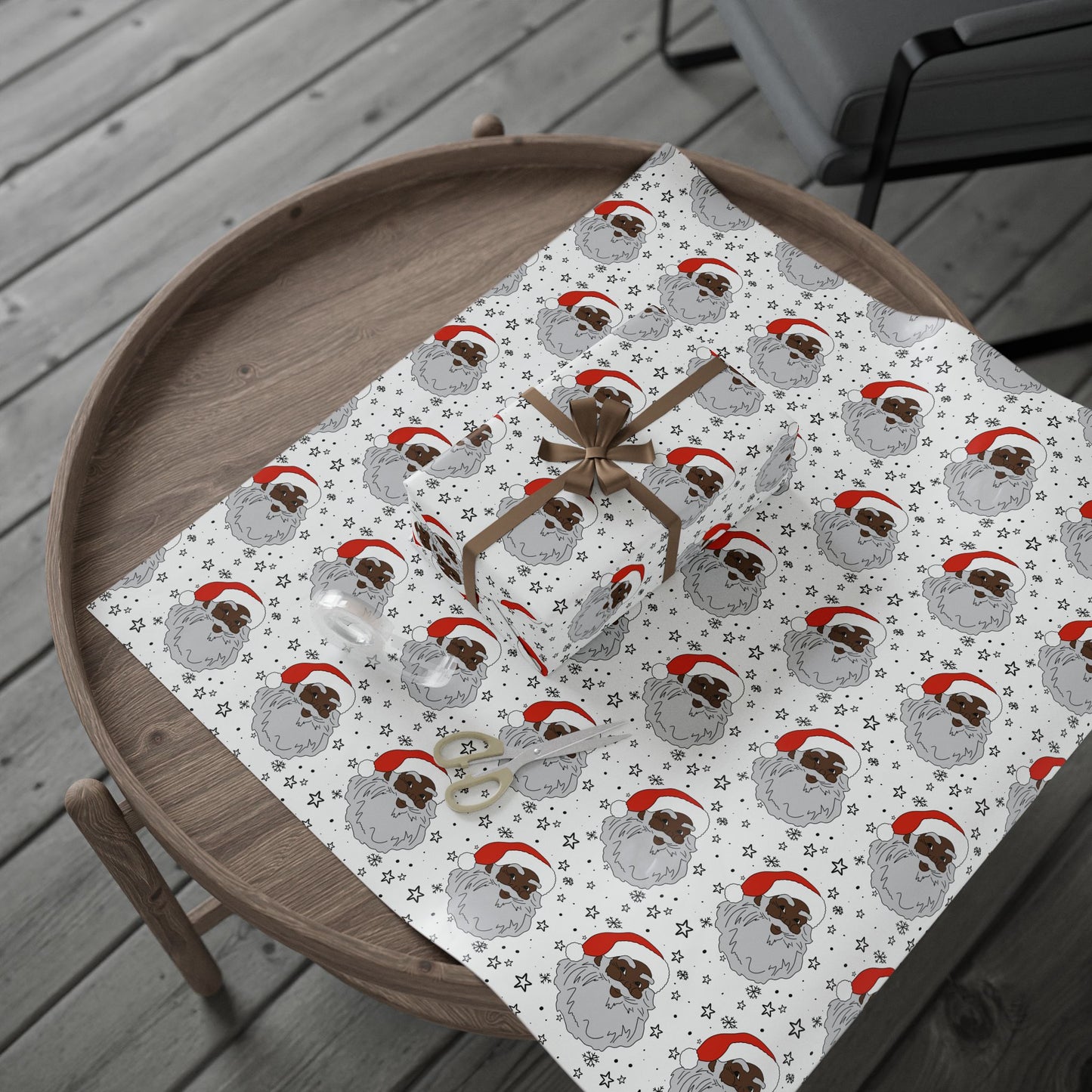 Black Santa Wrapping Paper