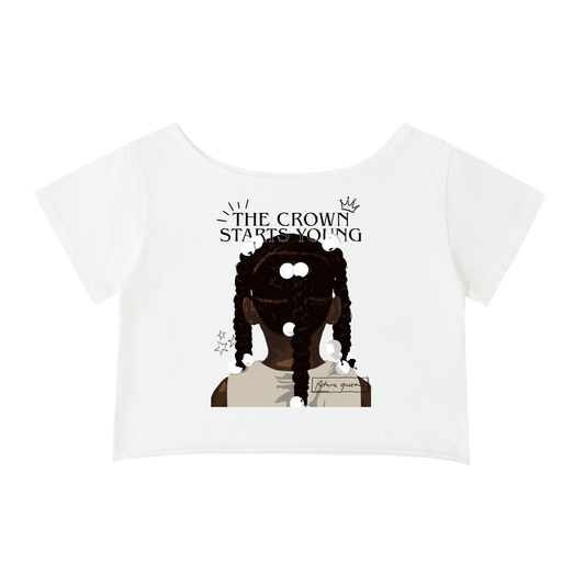 Little Girl Off-Shoulder Rolled Hem T-Shirt (Womens)