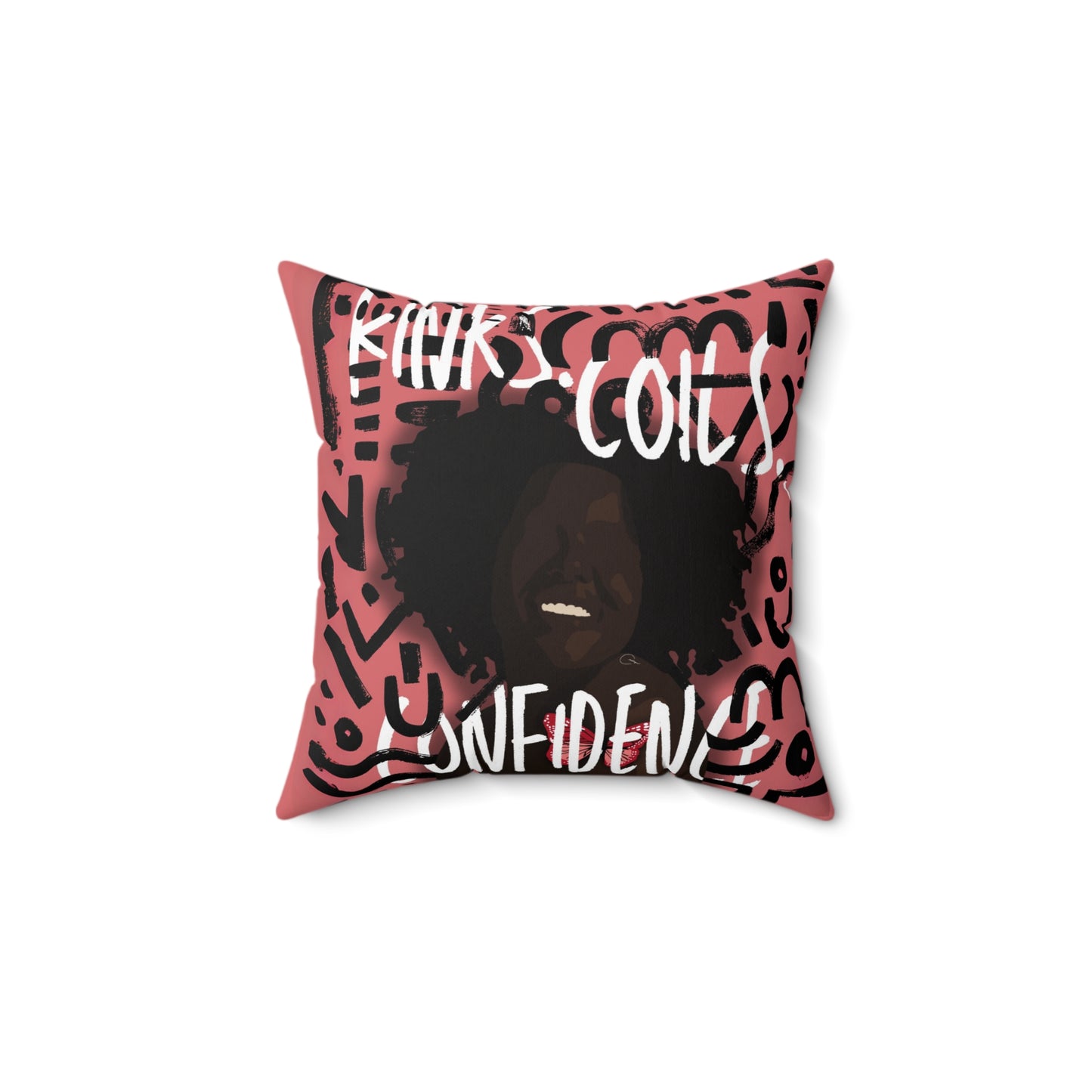 Kinks Coils Confidence Faux Suede Pillow