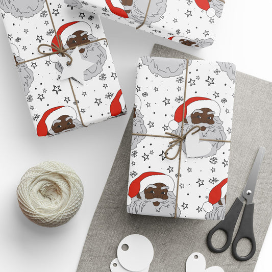 Black Santa Wrapping Paper