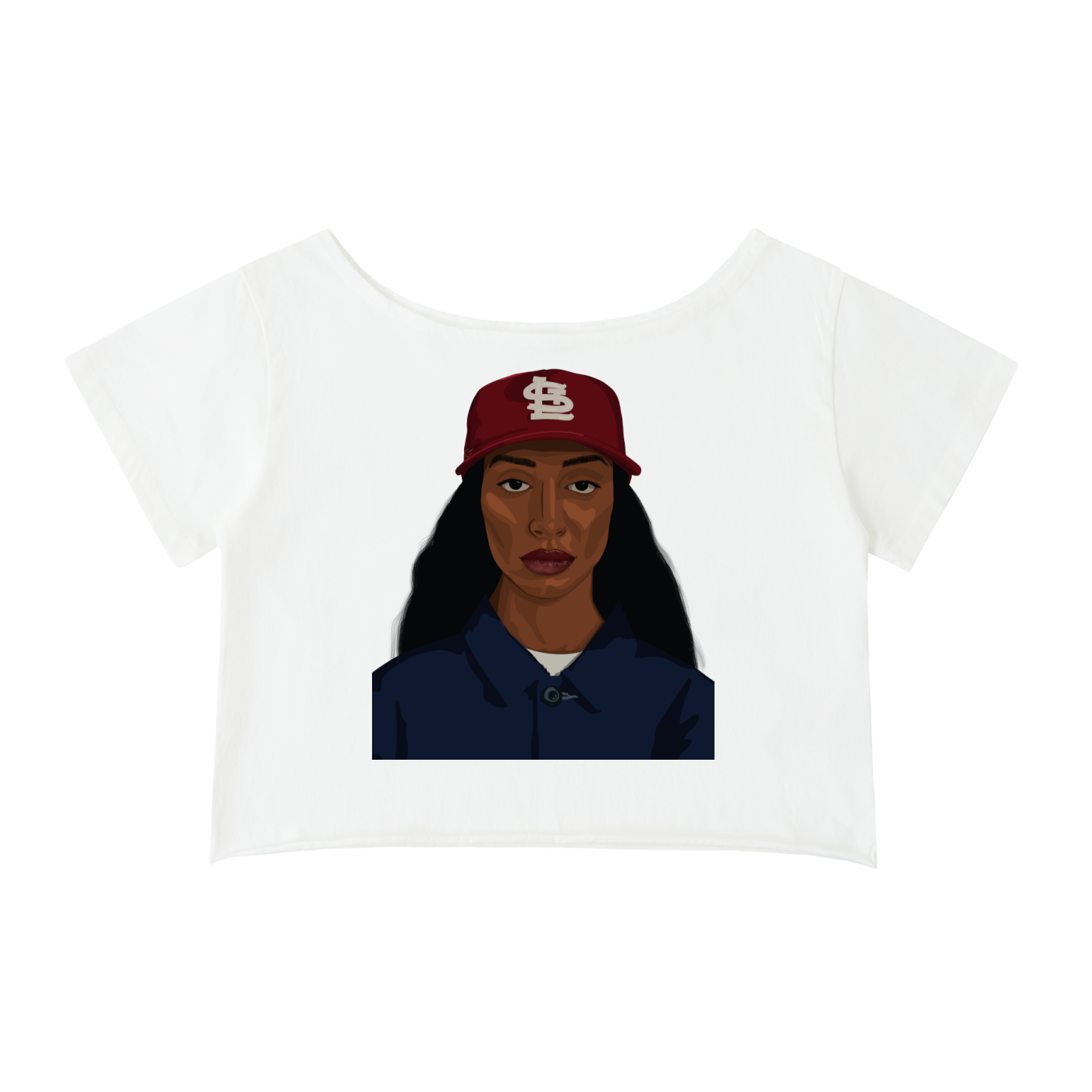 So STL Off-Shoulder Rolled Hem T-Shirt (Womens)