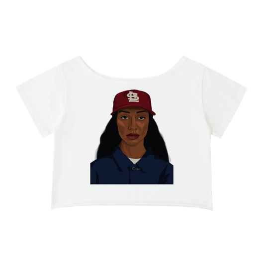 So STL Off-Shoulder Rolled Hem T-Shirt (Womens)