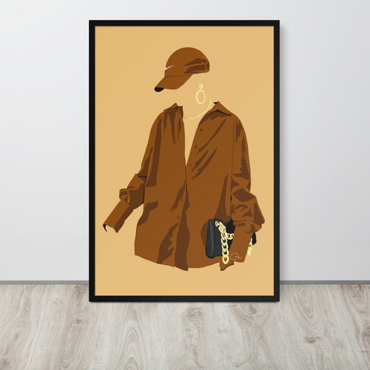 Fit Check - Brown Framed Print