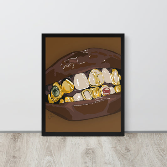 Glossy Grillz Framed Print
