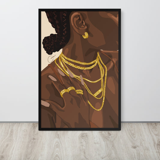 Dripped In Gold Framed Print