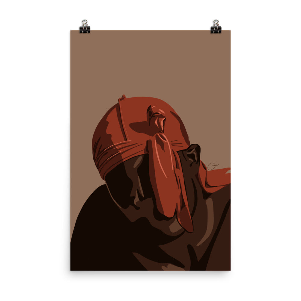 Orange Durag Print